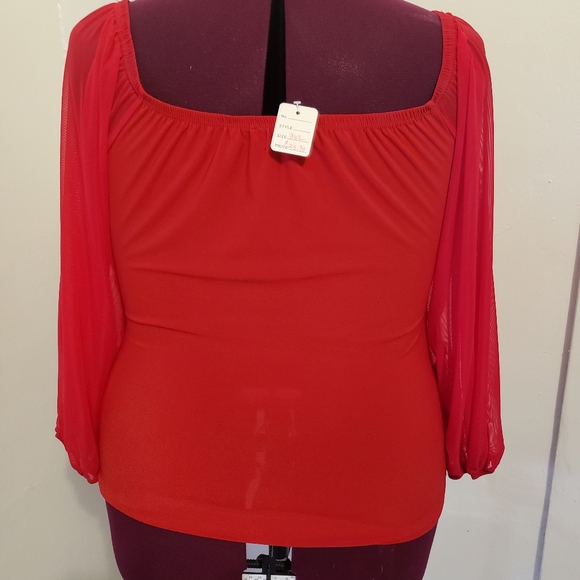 Red Mesh Top - Picture 5 of 7